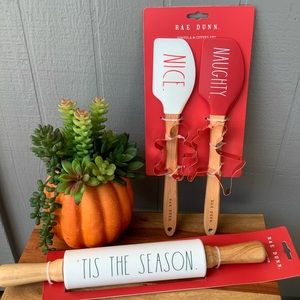 Rae Dunn Rolling Pin, Spatula & Cutter Set NEW